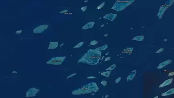 View of coral reefs from Google Earth