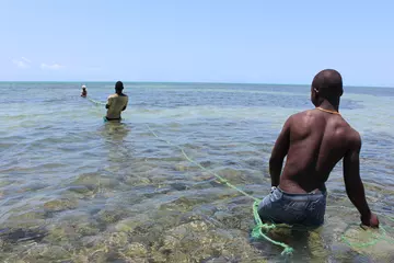 Local people practicing Sustainable Fishing in a Locally Managed Marine Area