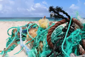 Plastics on a beach