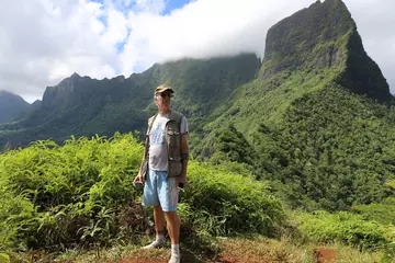 Dr Trevor Coote overlooking Moorea, Tahiti