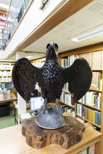Iron eagle artefact at ZSL library