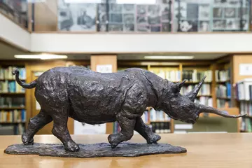 Black rhino bronze artefact by William Timym