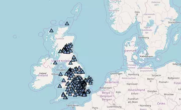 Distribution of hedgehogs examined post mortem map