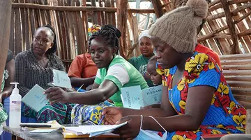 A community bank meeting in Kenya