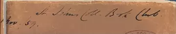 Handwritten inscription ‘St Johns Coll. Book Club. Nov. 59’ (Figure 7).