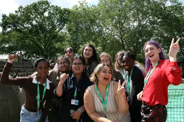 Youth Advisory Board smiling at Penguin Beach 