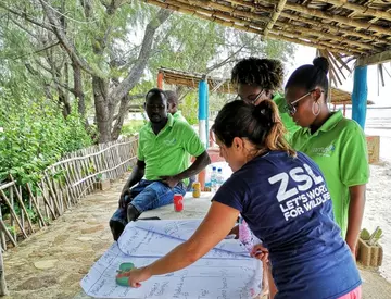 Ana Pinto working with partners in Mozambique