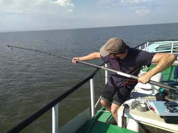 Aidan Byrne fishing fieldwork