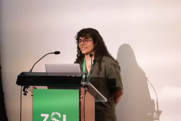 Student presenting