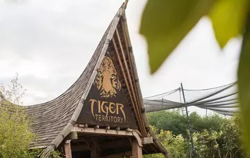 The Tiger Territory sign at the entrance to the tiger habitat