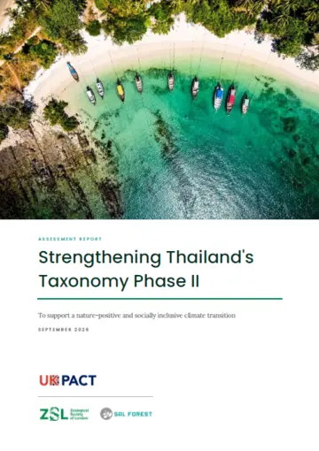 ZSL Thailand Sustainable Finance Taxonomy Report