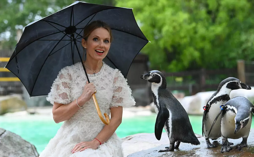 Geri Halliwell with penguins