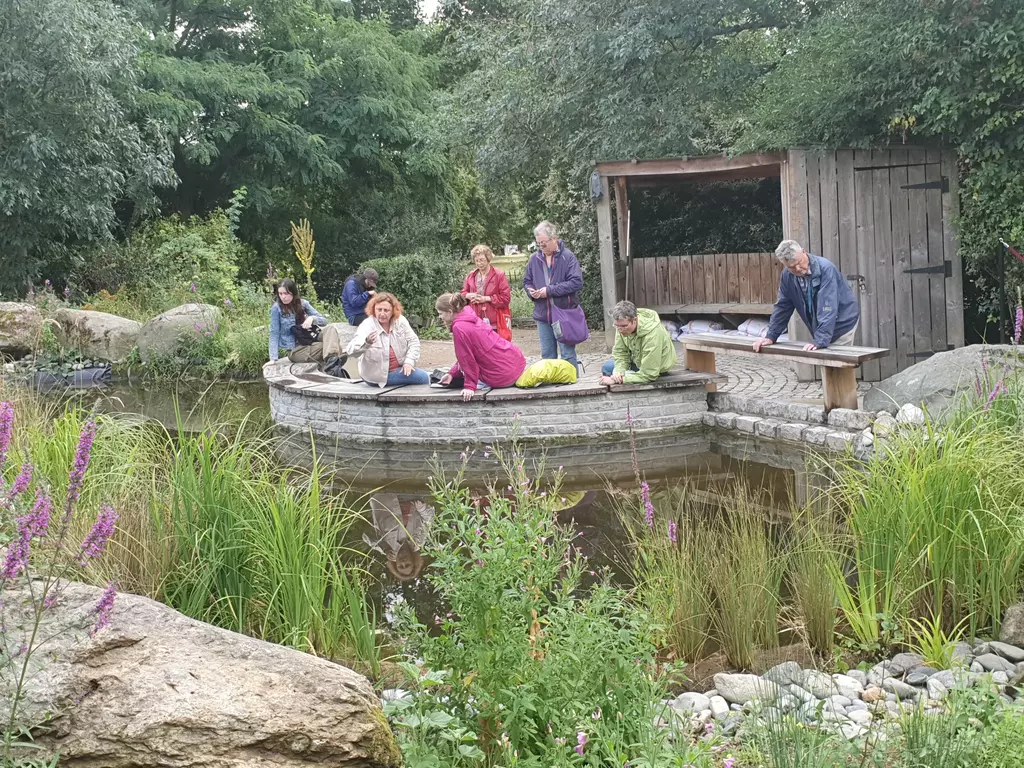 Volunteers attend a pond project training session