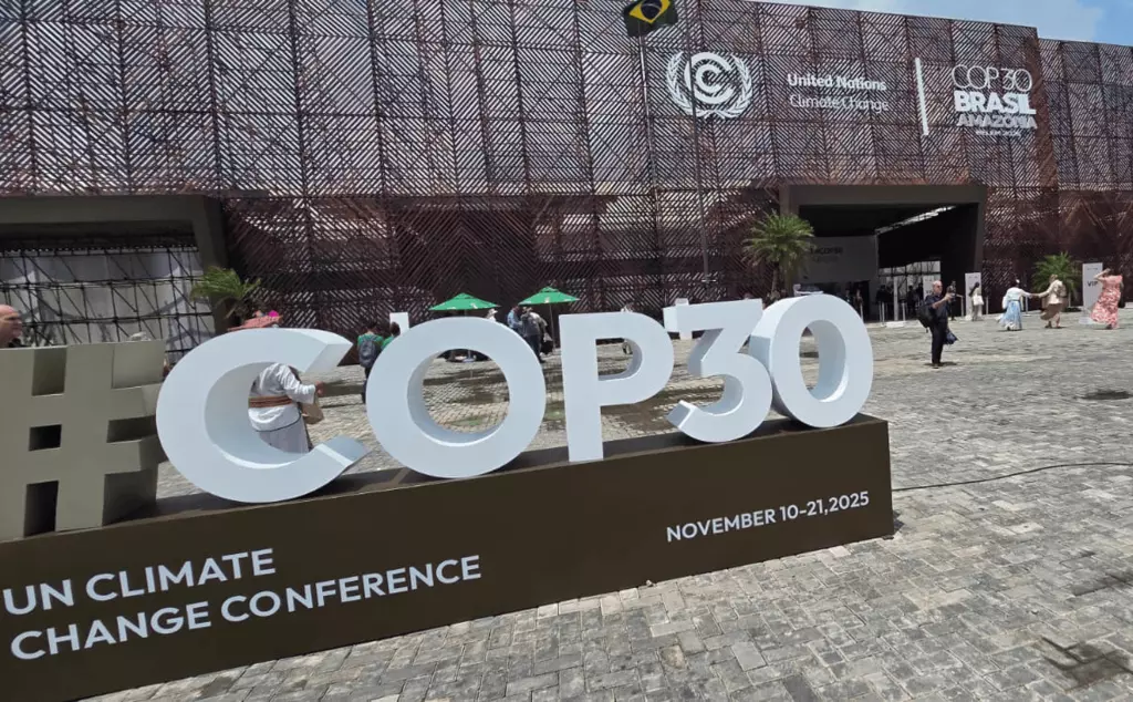Cop30 sign in Belem, Brazil