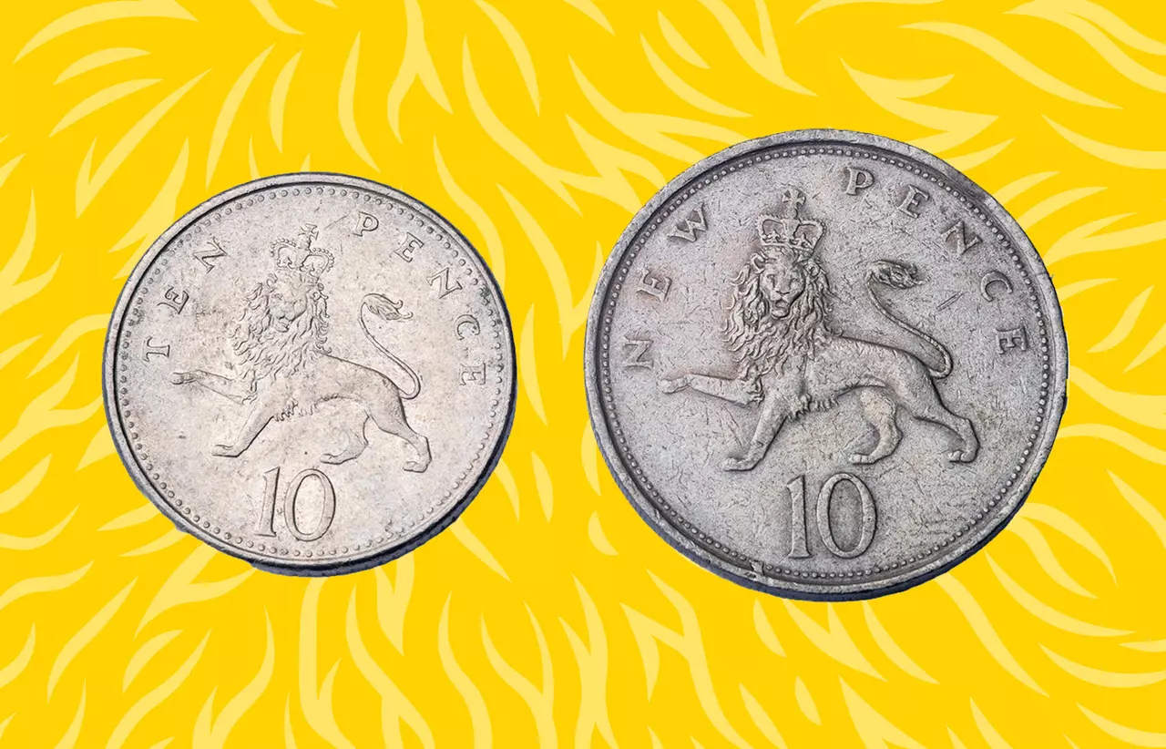 old and new 10p