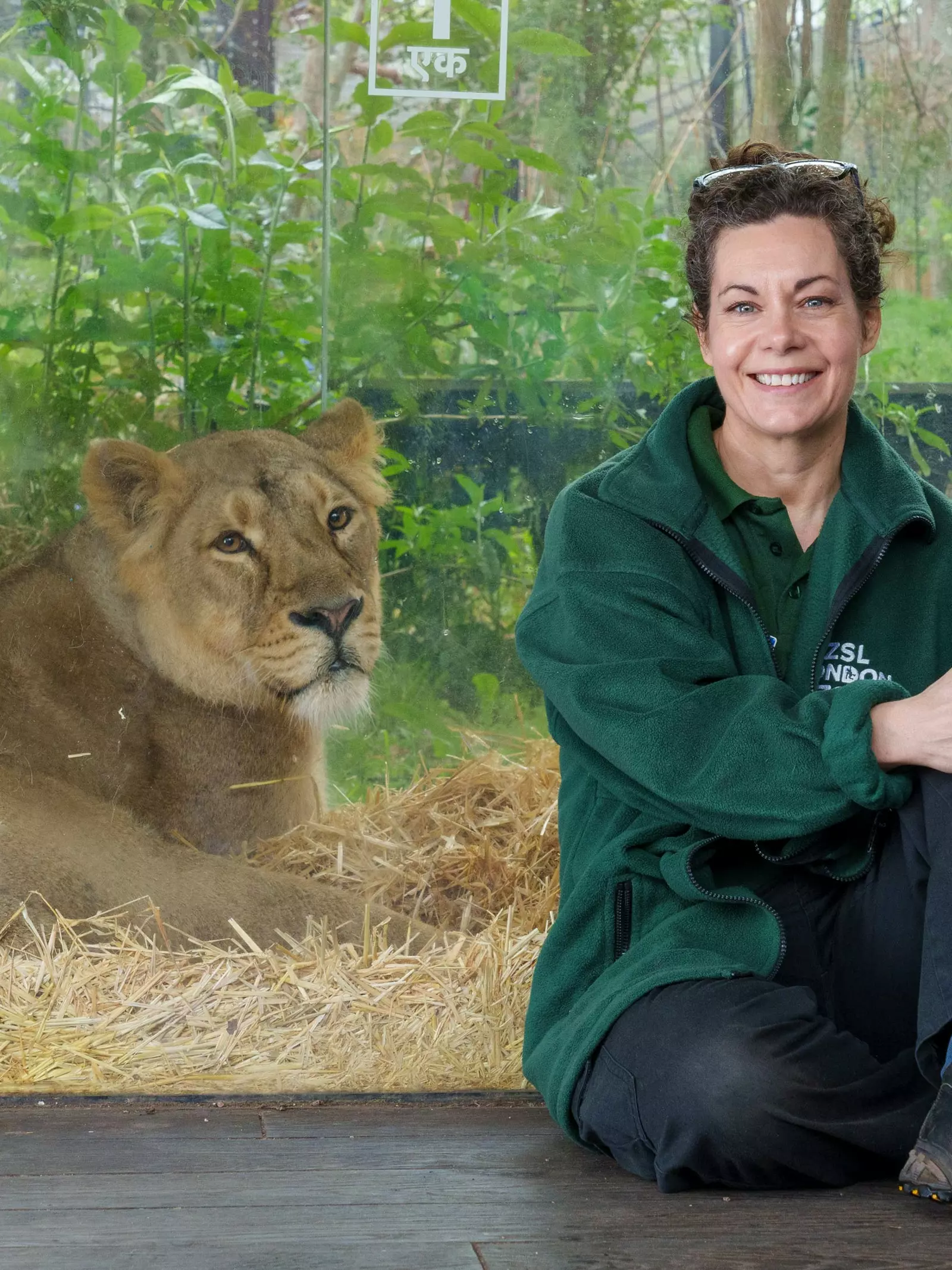London Zoo volunteer Briony with lioness