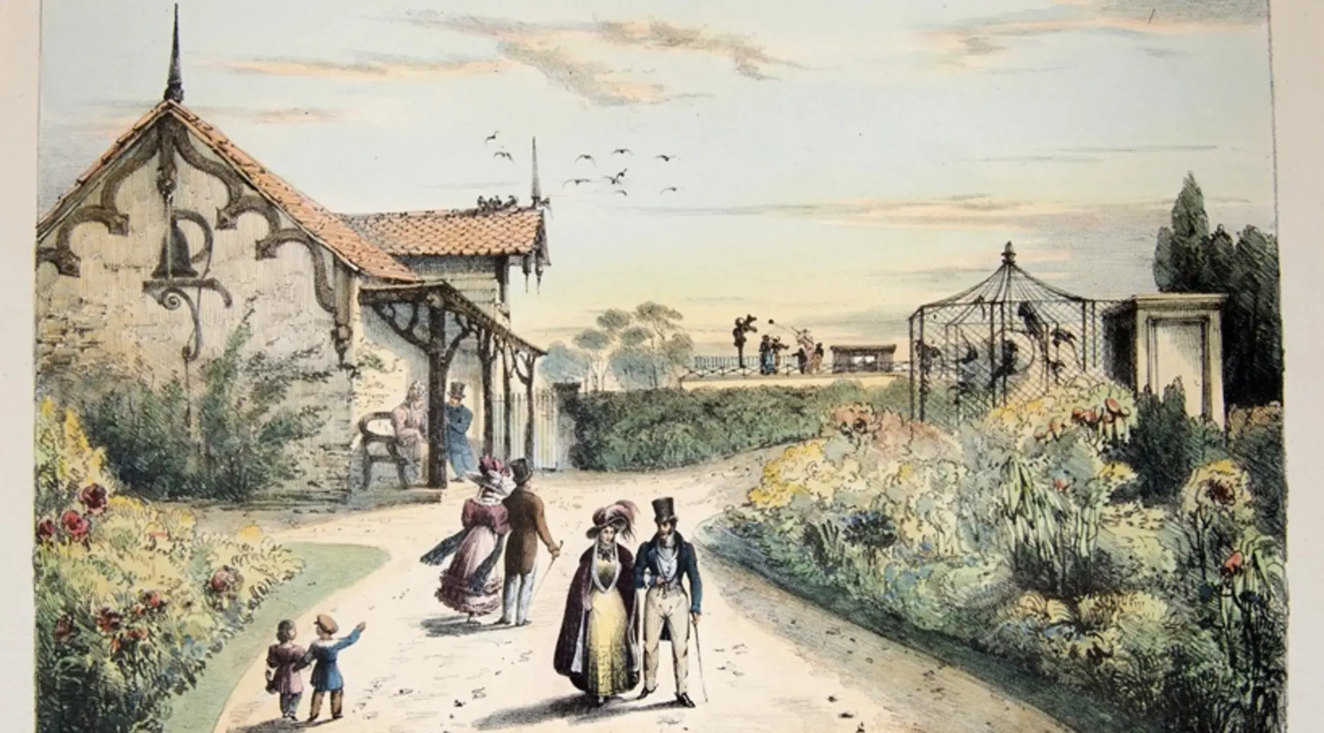 Lithograph image of Zoological Gardens, 1831