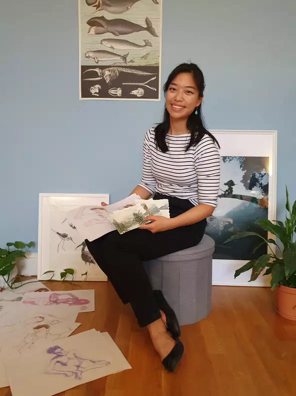 Heida Ma with art