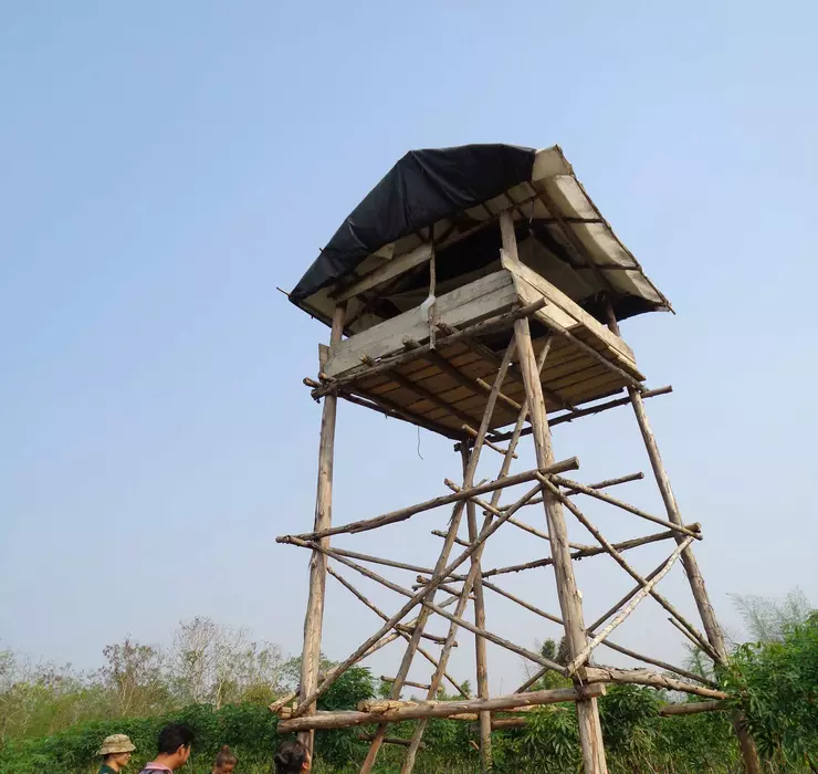 Watchtower used to guard crops from elephants