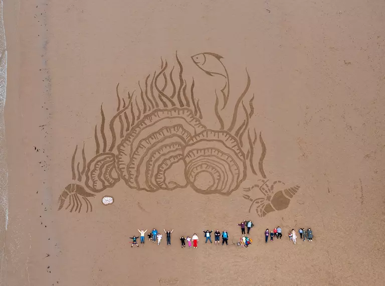 Sand art at Roker Beach