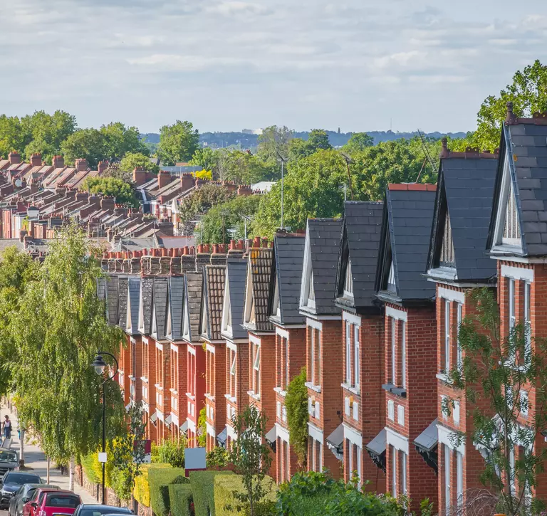 Row of houses in the UK