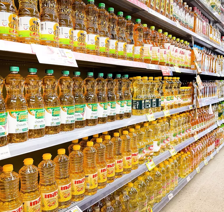 cooking oils being sold in supermarket