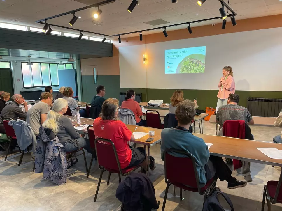 Volunteers attend pond project training session