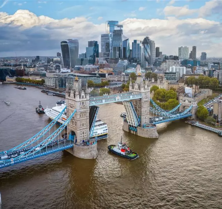 View of Tower Bridge from above 